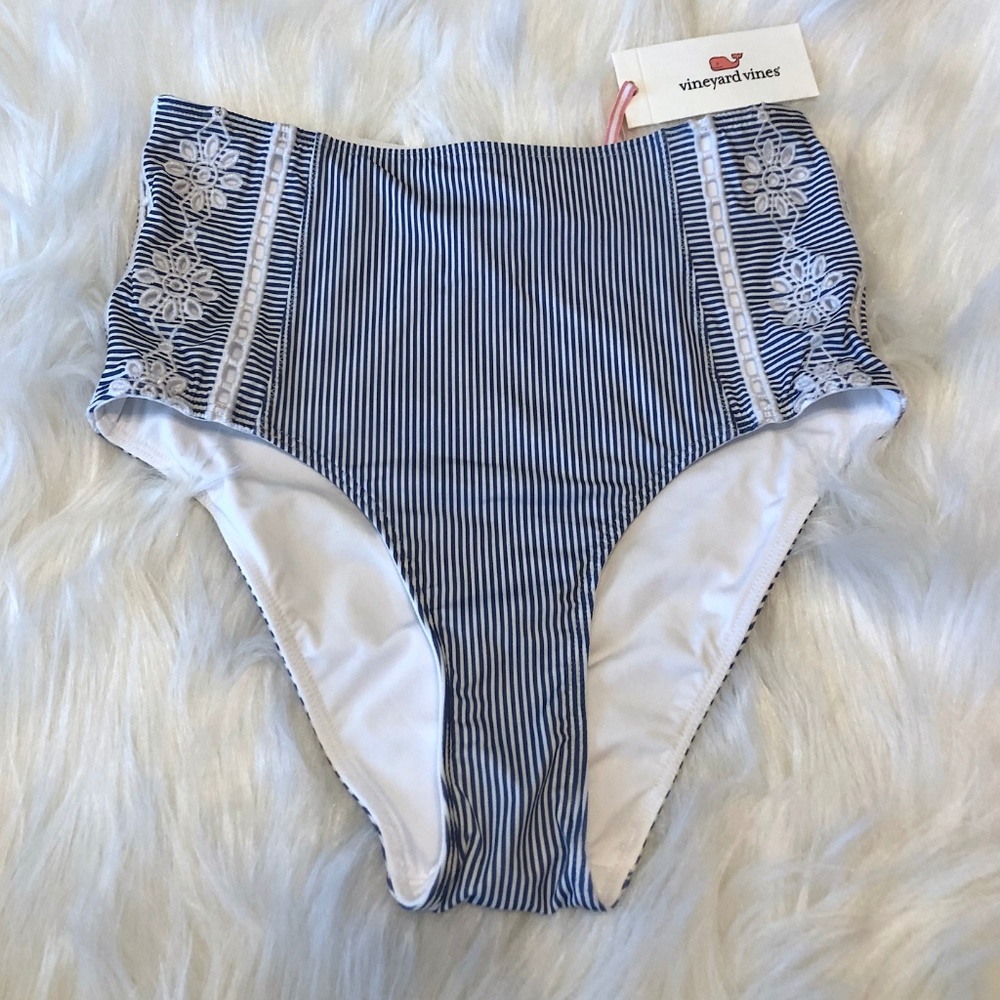 Vineyard Vines High Waist Sandbar Stripe Bikini 👙 - Picture 2 of 7